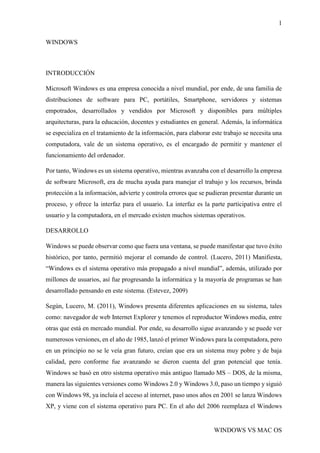 Tarea 1 windows vs mac os | PDF