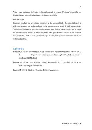 Tarea 1 windows vs mac os | PDF