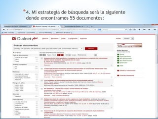 *4. Mi estrategia de búsqueda será la siguiente 
donde encontramos 55 documentos: 
 