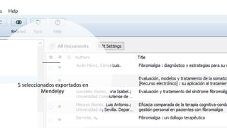 5 seleccionados exportados en
Mendeley
 
