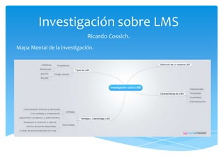 Investigación sobre LMS
                             Ricardo Cossich.
Mapa Mental de la investigación.
 
