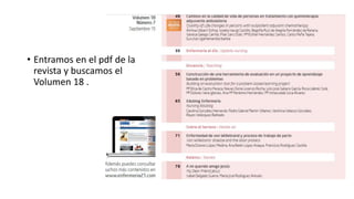• Entramos en el pdf de la
revista y buscamos el
Volumen 18 .
 