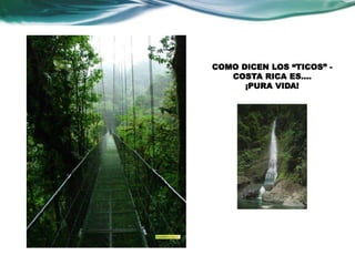 COMO DICEN LOS “TICOS” - 
COSTA RICA ES.... 
¡PURA VIDA! 
