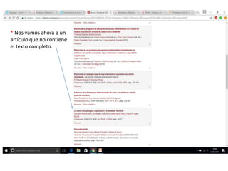 * Nos vamos ahora a un
artículo que no contiene
el texto completo.
 