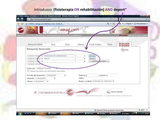 Introduzco: (fisioterapia OR rehabilitación) AND deport*
 