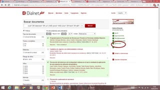 Búsqueda en Base de datos Cuiden y Dialnet