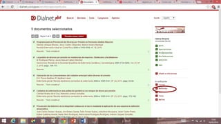 Búsqueda en Base de datos Cuiden y Dialnet