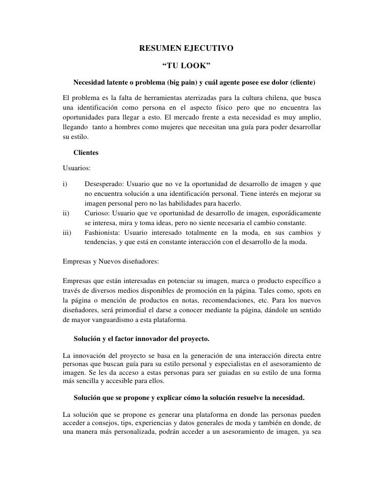 ejemplo de un informe ejecutivo corto