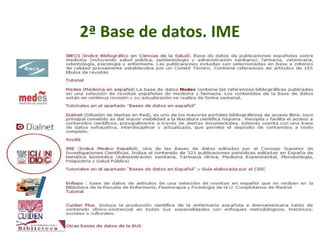 2ª Base de datos. IME