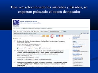 Una vez seleccionado los artículos y listados, seUna vez seleccionado los artículos y listados, se
exportan pulsando el botón destacado:exportan pulsando el botón destacado:
 