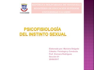 Elaborado por: Mariana Delgado
Cátedra: Fisiología y Conducta
Prof. Xiomara Rodríguez
Sección 01
20/06/2017
 