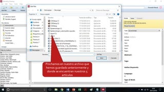 Pinchamos en nuestro archivo que
hemos guardado anteriormente y
donde se encuentran nuestros 5
artículos
 