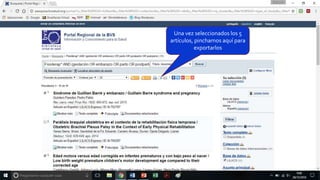 Una vez seleccionados los 5
artículos, pinchamos aquí para
exportarlos
 