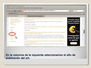 En la columna de la izquierda seleccionamos el año de publicación del art. 