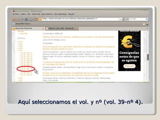 Aquí seleccionamos el vol. y nº (vol. 39-nº 4). 
