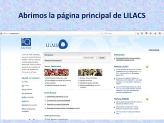 Abrimos la página principal de LILACS
 