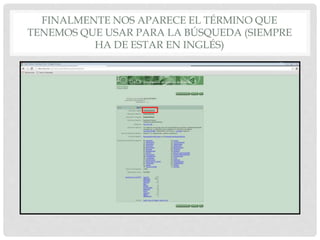 FINALMENTE NOS APARECE EL TÉRMINO QUE
TENEMOS QUE USAR PARA LA BÚSQUEDA (SIEMPRE
HA DE ESTAR EN INGLÉS)
 