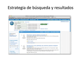 Estrategia de búsqueda y resultados
 