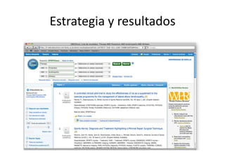 Estrategia y resultados
 