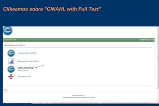 Clikeamos sobre “CINAHL with Full Text”
 