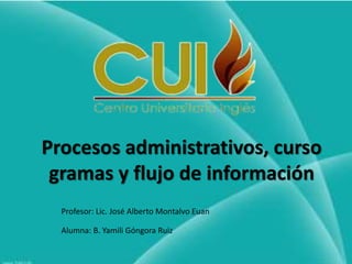 Procesos administrativos, curso
gramas y flujo de información
Profesor: Lic. José Alberto Montalvo Euan
Alumna: B. Yamili Góngora Ruiz

 