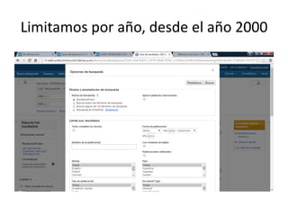Limitamos por año, desde el año 2000 
 