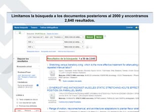 Limitamos la búsqueda a los documentos posteriores al 2000 y encontramos
2,640 resultados.
 