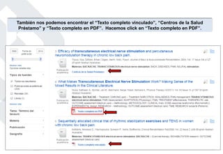 También nos podemos encontrar el “Texto completo vinculado”, “Centros de la Salud
Préstamo” y “Texto completo en PDF”. Hacemos click en “Texto completo en PDF”.
 