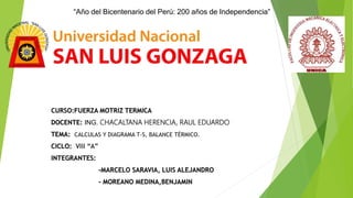 “Año del Bicentenario del Perú: 200 años de Independencia”
ING. CHACALTANA HERENCIA, RAUL EDUARDO
 