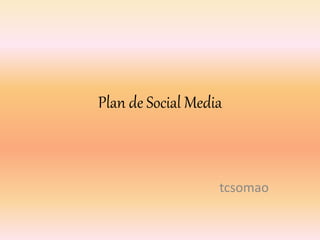 Plan de Social Media
tcsomao
 