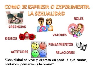 “Sexualidad se vive y expresa en todo lo que somos,
sentimos, pensamos y hacemos”
 