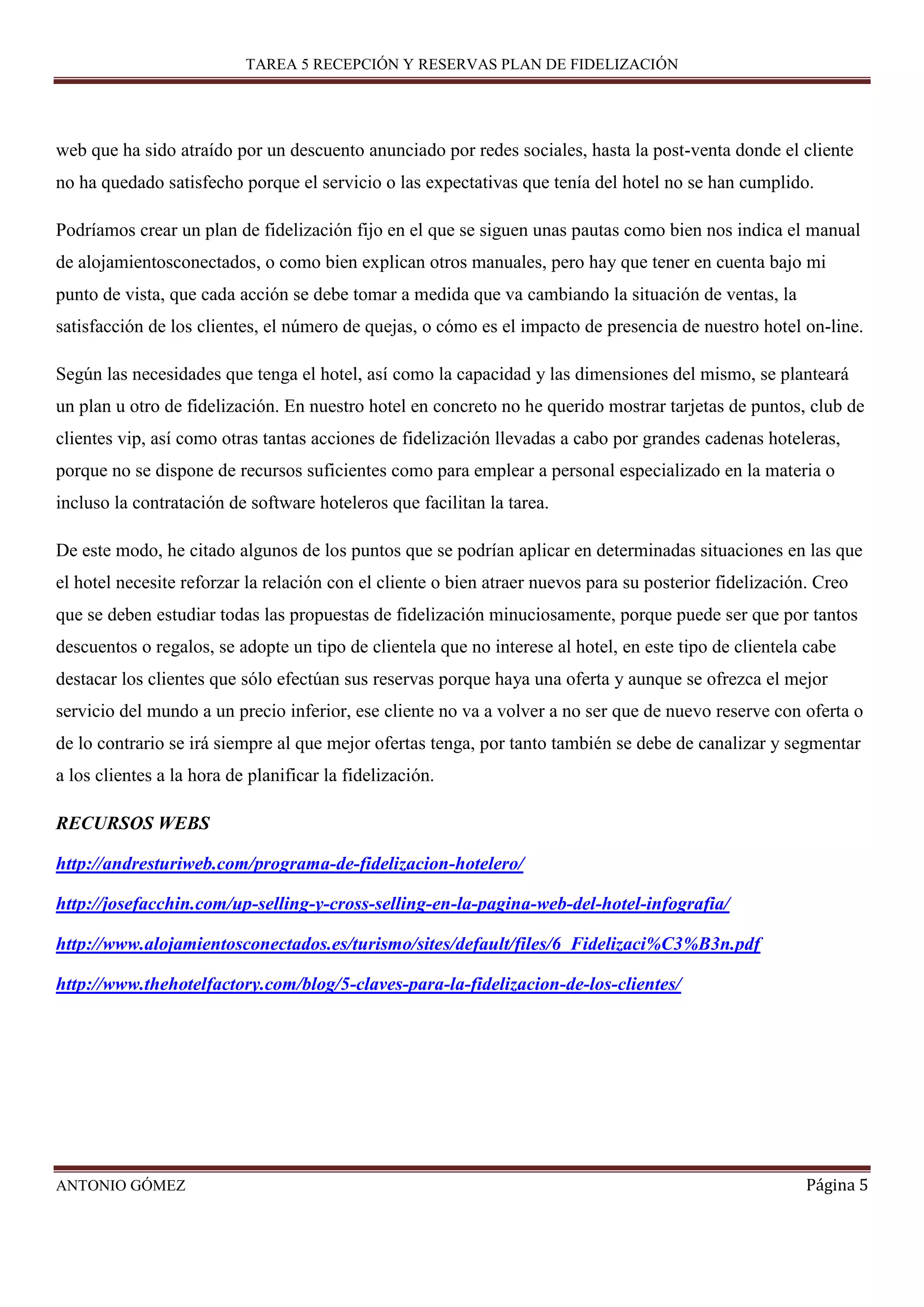 PLAN DE FIDELIZACIÓN | PDF