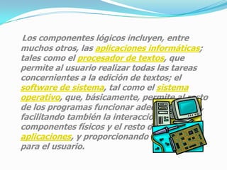 ING.  PATRICIO QUIROZSOFTWARESe conoce como softwareal equipamiento lógico o soporte lógico de una computadora digital; comprende el conjunto de los componentes lógicos necesarios que hacen posible la realización de tareas específicas, en contraposición a los componentes físicos, que son llamados hardware.