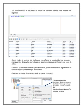 Base de datos con Netbeans | PDF