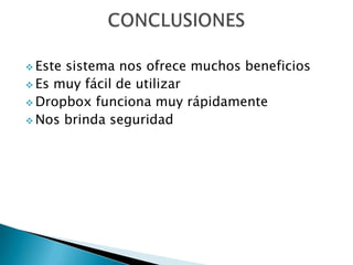 Conocer acerca del DROPBOX