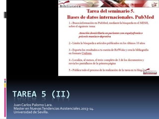 TAREA 5 (II)
Juan Carlos Palomo Lara.
Master en Nuevas Tendencias Asistenciales.2013-14.
Universidad de Sevilla.

 