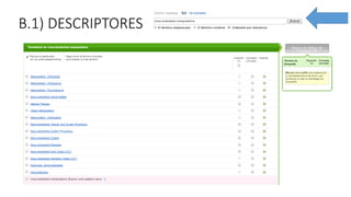 B.1) DESCRIPTORES
 