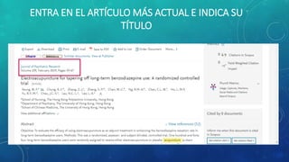 ENTRA EN EL ARTÍCULO MÁS ACTUAL E INDICA SU
TÍTULO
 