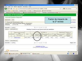 Factor de impacto de la 2º revista 