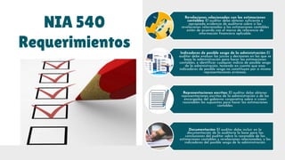 NIAS- EVIDENCIAS DE AUDITORIA