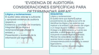 NIAS- EVIDENCIAS DE AUDITORIA