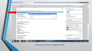 El articulo a encontrar , copiamos el título.
 