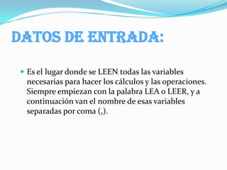 ESTRUCTURA SECUENCIAL: Un estructura secuencial es la estructura más simple dentro de los tipos de algoritmos, donde una acción o instrucción sigue a otra en secuencia hasta llegar al FIN del algoritmo. Está consta de las 3 partes primordiales: Los Datos de entrada, el Proceso y los Datos de salida. 