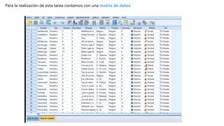 Para la realización de esta tarea contamos con una matriz de datos
 