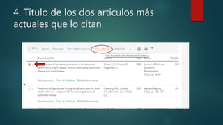 4. Título de los dos artículos más
actuales que lo citan
 