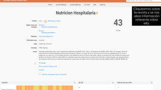 Cliqueamos sobre
la revista y se nos
abre información
referente sobre
ella.
 