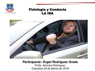 Fisiología y Conducta
LA IRA
Participante: Ángel Rodríguez Grado
Profa. Xiomara Rodríguez
Cabudare,20 de Marzo de 2018
 