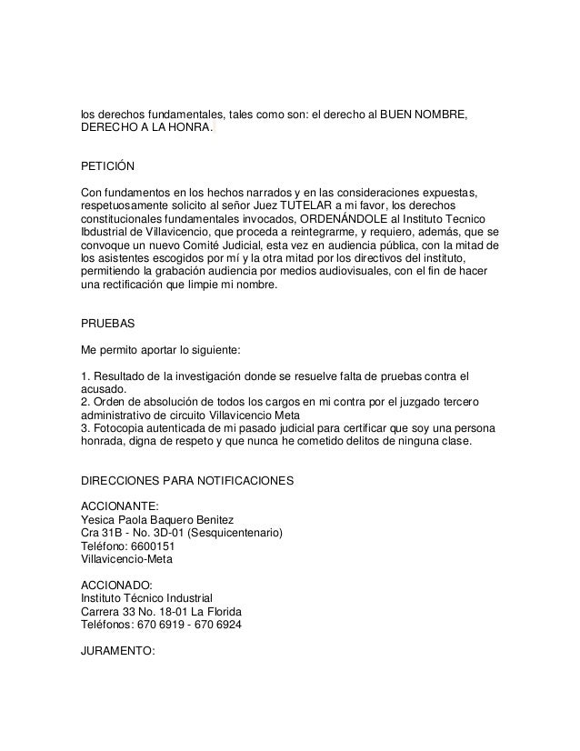 Ejemplos de derecho de petición cortos