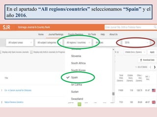 En el apartado “All regions/countries” seleccionamos “Spain” y el
año 2016.
 