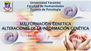 ALTERACIONES DE LA INFORMACIÓN GENÉTICA
MARCO FERNANDEZ
 